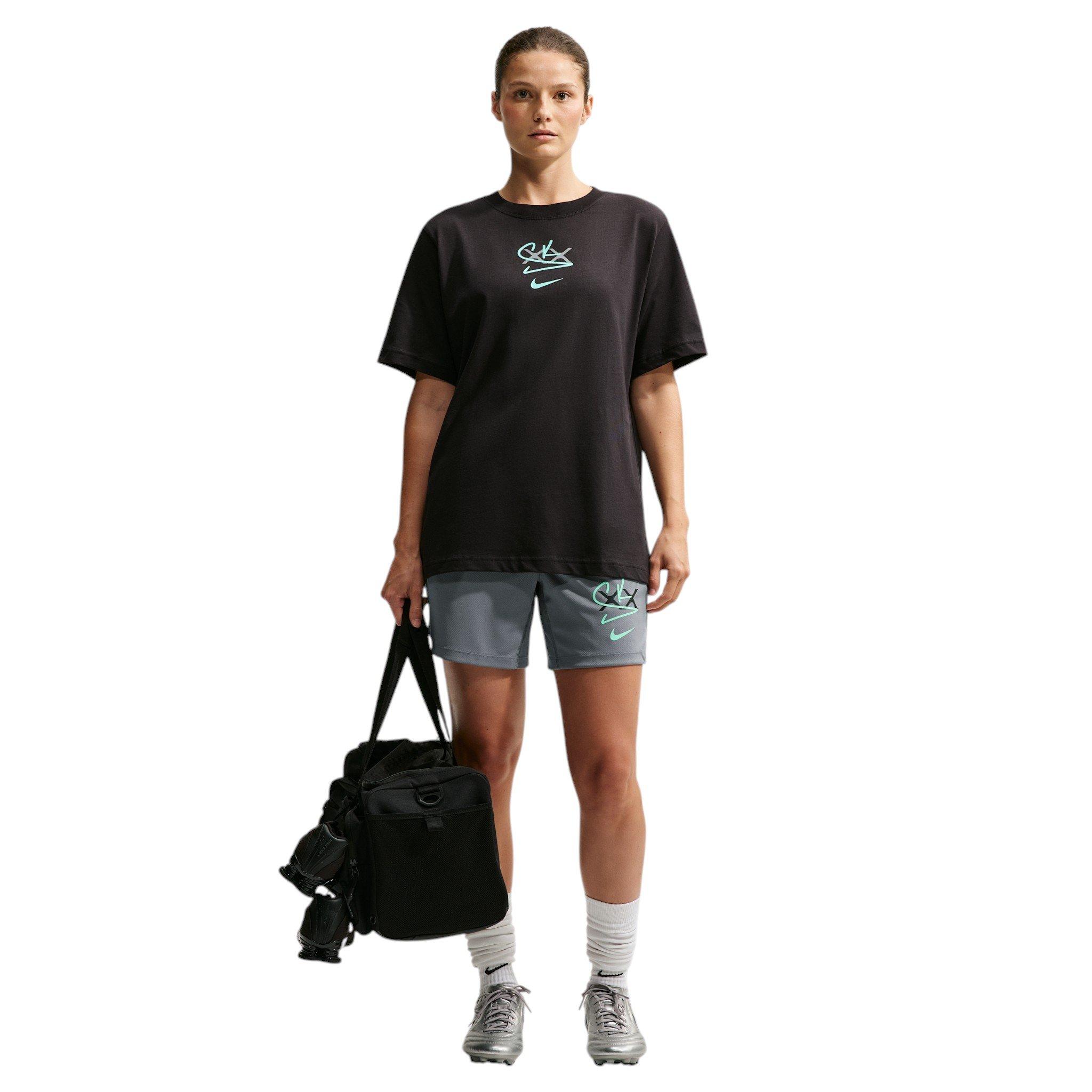 Nike Women's Sam Kerr Strike Dri-FIT Soccer Shorts - Grey/Green - GREY/GREEN